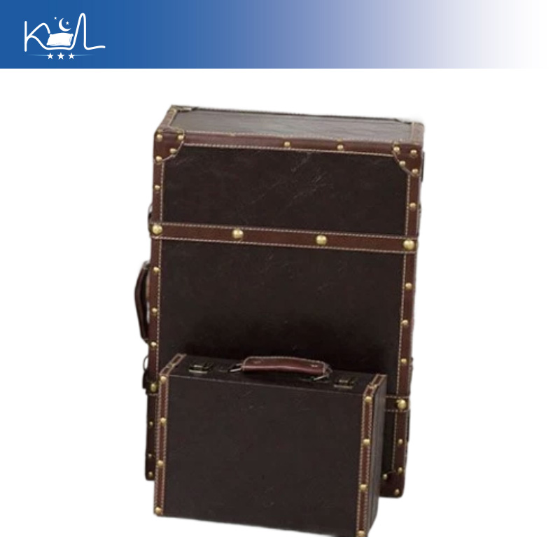 Retro Vintage Trunk Suitcase - Винтажный коричневый декоративный чемодан-органайзер, состаренный ретро-багажный