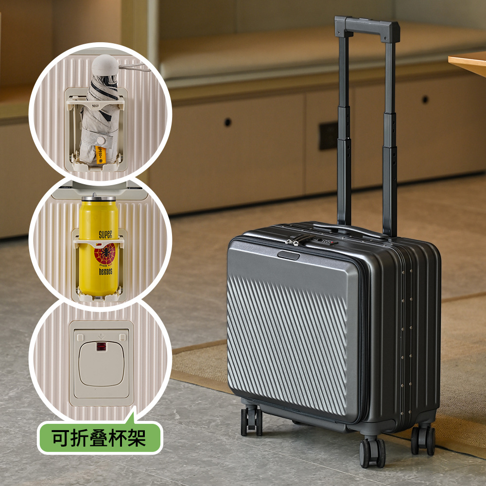 Aluminum Frame Carry On Luggage - Чемодан-тележка с фронтальным открытием, алюминиевой рамой,