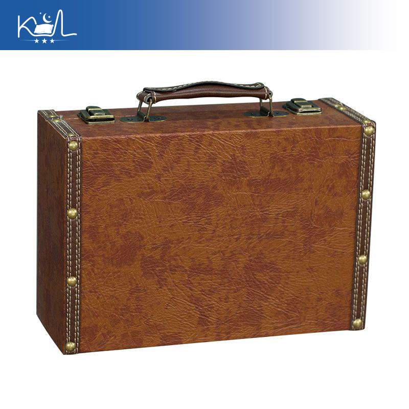 Retro Vintage Trunk Suitcase - Винтажный коричневый декоративный чемодан-органайзер, состаренный ретро-багажный