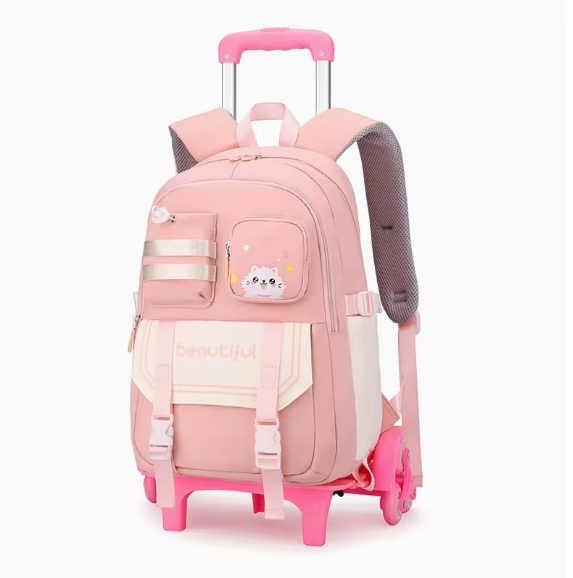 Foldable Rolling Luggage Bag - Детский школьный рюкзак на колесиках для