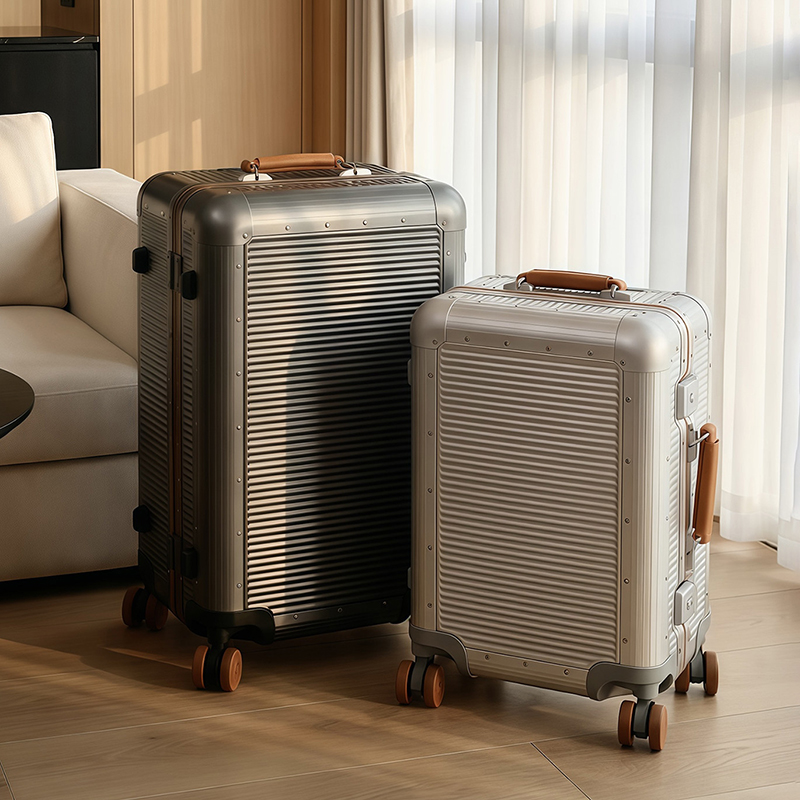 Aluminum Frame Carry On Luggage - Большой модный чемодан на колесиках с