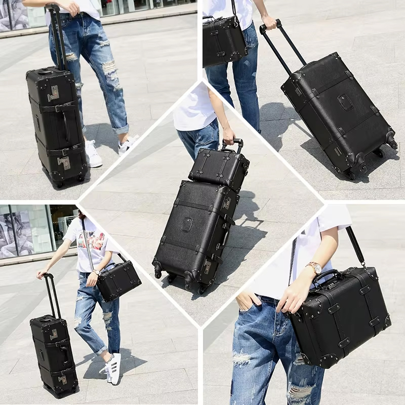 Новый ретро чемодан на колесик – обзор и цена Retro Vintage Trunk Suitcase