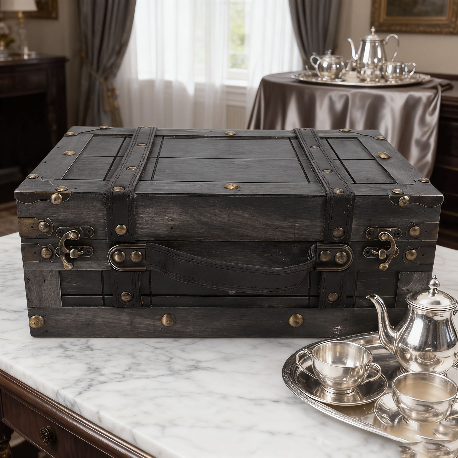 Деревянный сундук для хранения – обзор и цена Retro Vintage Trunk Suitcase