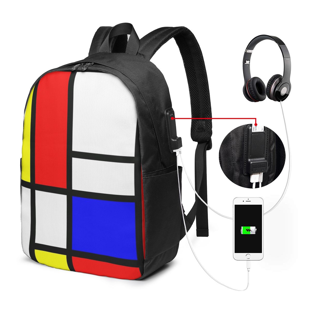 Рюкзак Piet Mondrian Compositi – обзор и цена Travel Bags
