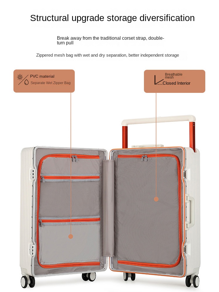Новый чемодан с широкой ручкой – обзор и цена Aluminum Frame Carry On Luggage